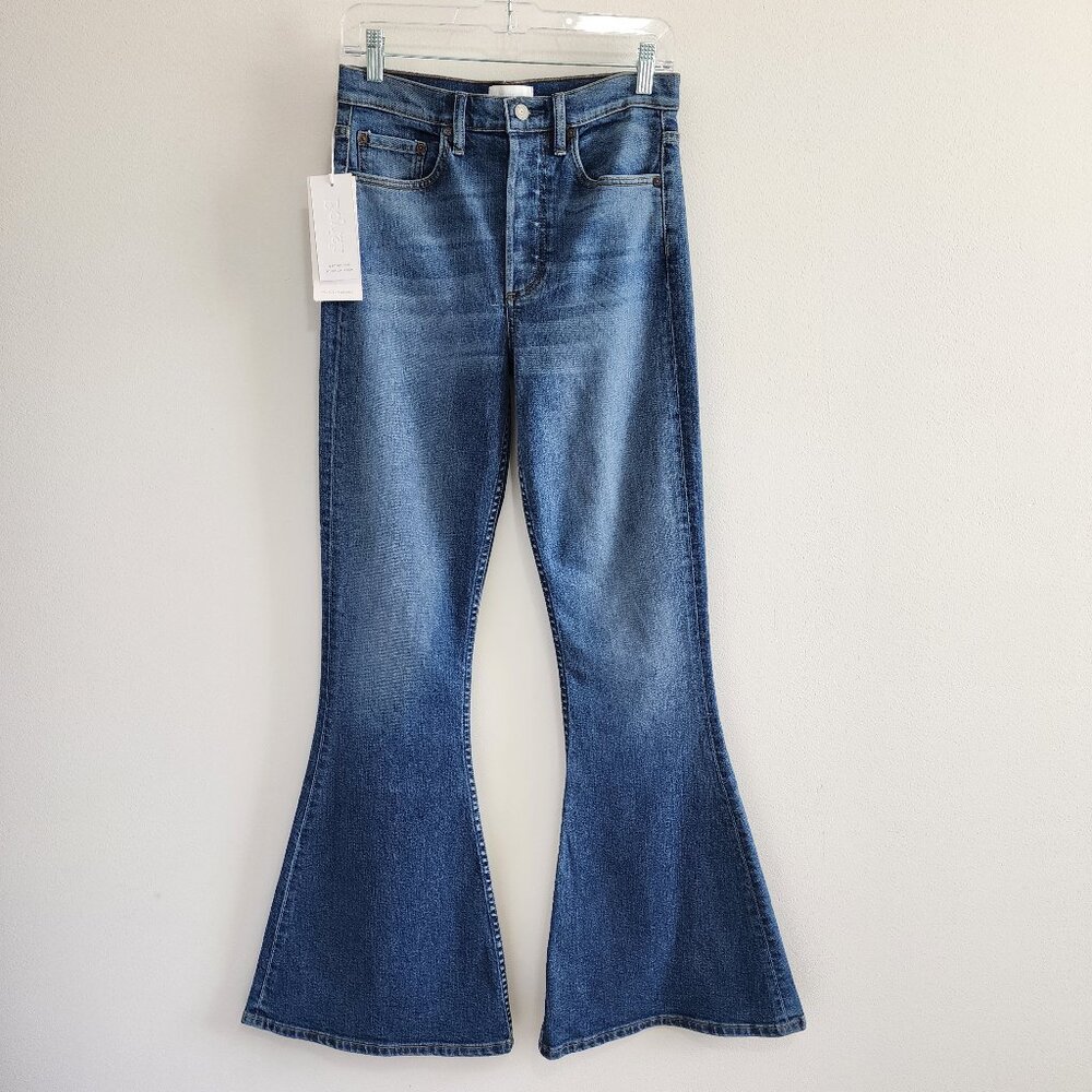 NWT Boyish High Rise Flare Jeans Womens 27 Mid Wash 70s